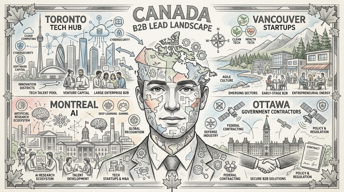 Infographic showing Canadian B2B lead generation opportunities
