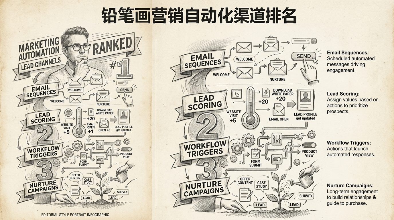 Infographic showing marketing automation lead generation process