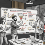 p mobile app lead gen hero - lead generation illustration for LeadPot