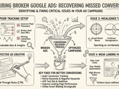 PPC Lead Generation for Agencies - Infographic broken Google Ads campaigns missed conversions