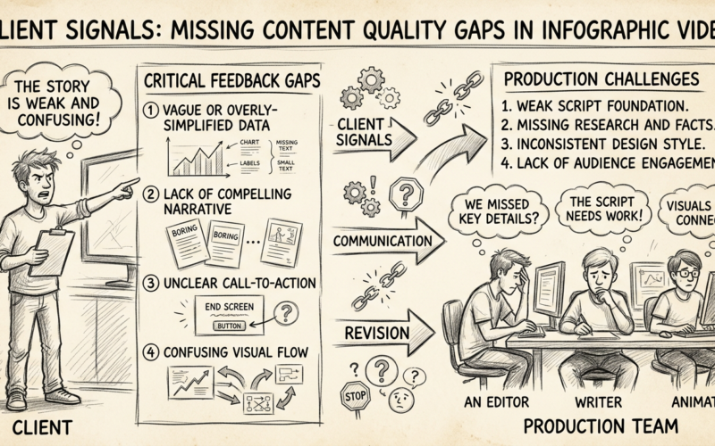 Video Production Lead Generation For Agencies - Infographic video production client signals missing content quality gaps