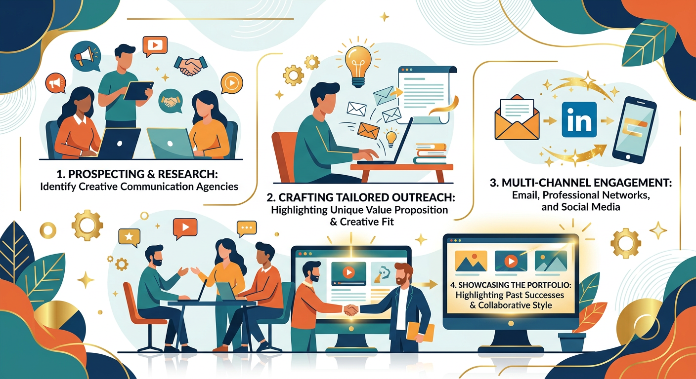 Video Production Lead Generation For Agencies - Illustration video production outreach approach agencies creative communication